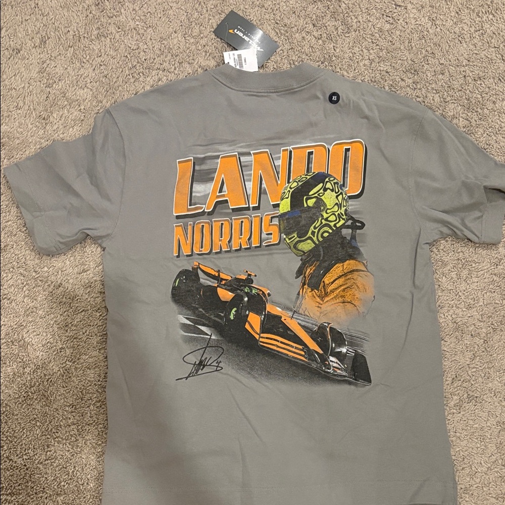 HollisterGraphic Tee in Gray with Orange & Neon Yellow
